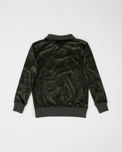 Military Green Velvet Track Jacket