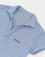 Cargar imagen en el visor de la galería, Blue knitted wide neck polo
