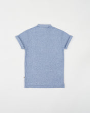 Cargar imagen en el visor de la galería, Blue knitted wide neck polo
