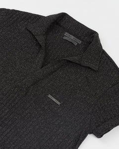 Oxford knitted wide neck polo