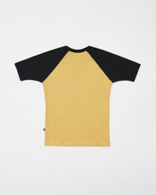 Cargar imagen en el visor de la galería, Aventura Black &amp; Yellow Raglan Tee bye Emiliano Cocca
