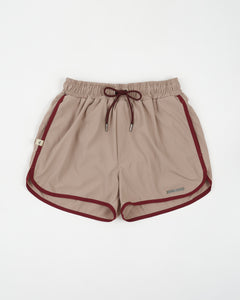 Retro Beige Burgundy Swimwear
