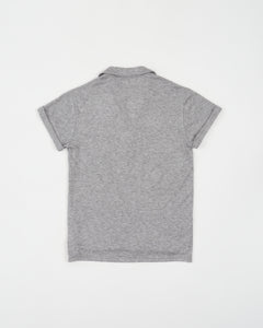 Grey knitted wide neck polo