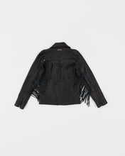 Cargar imagen en el visor de la galería, Handmade Black Leather Fringe Jacket
