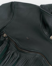 Cargar imagen en el visor de la galería, Handmade Green Leather Fringe Short Jacket
