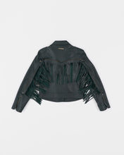 Cargar imagen en el visor de la galería, Handmade Green Leather Fringe Short Jacket
